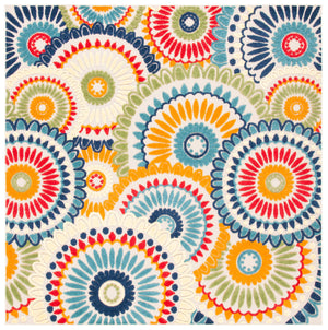 Safavieh Cabana Exquisite Grey/Ivory Area Rug - Timeless Medallion Design For Indoor & Outdoor Elegance Blue ,Ivory Polypropylene Cbn382m-217