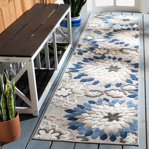 Safavieh Cabana Exquisite Turkish Power Loomed Area Rug In Vibrant Floral Design For Indoor And Outdoor Spaces Grey ,Blue Polypropylene Cbn391f-211