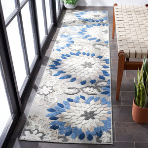 Safavieh Cabana Exquisite Turkish Power Loomed Area Rug In Vibrant Floral Design For Indoor And Outdoor Spaces Grey ,Blue Polypropylene Cbn391f-211