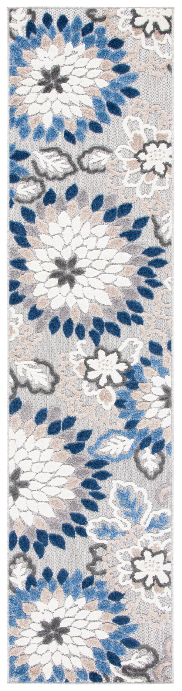 Safavieh Cabana Exquisite Turkish Power Loomed Area Rug In Vibrant Floral Design For Indoor And Outdoor Spaces Grey ,Blue Polypropylene Cbn391f-211