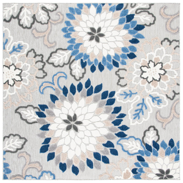 Safavieh Cabana Exquisite Turkish Power Loomed Area Rug In Vibrant Floral Design For Indoor And Outdoor Spaces Grey ,Blue Polypropylene Cbn391f-211