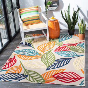 Safavieh Cabana Ivory Green 10X14 Area Rug – Turkish Power-Loomed Floral Tropical Design, Low Pile Durable CBN399A-10