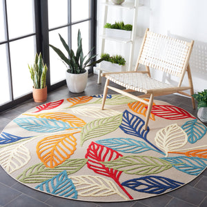 Safavieh Cabana Ivory Green 10X14 Area Rug – Turkish Power-Loomed Floral Tropical Design, Low Pile Durable CBN399A-10