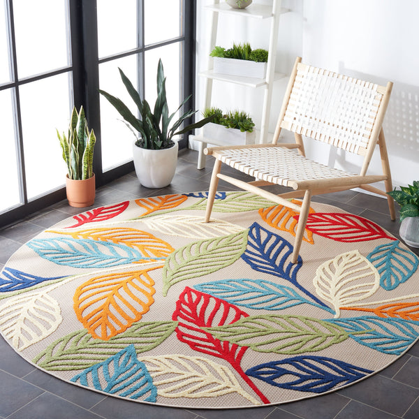 Safavieh Cabana Ivory Green 10X14 Area Rug – Turkish Power-Loomed Floral Tropical Design, Low Pile Durable CBN399A-10