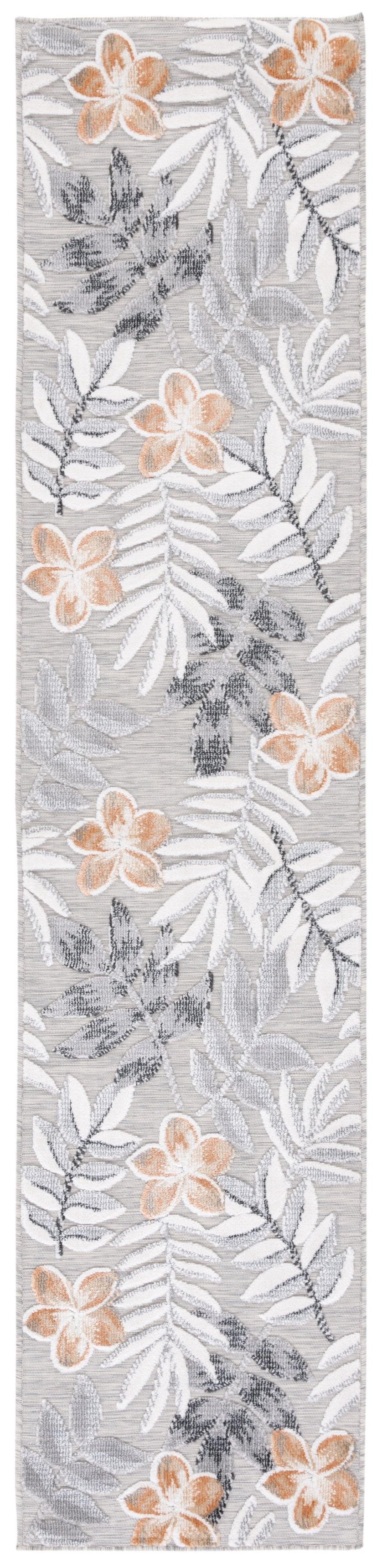 Safavieh Cabana Stylish Botanical Indoor/Outdoor Rug - Durable, Low-maintenance Design For Elegant Spaces Grey ,Ivory 88% Polypropylene,12% Polyester Cbn405a-210