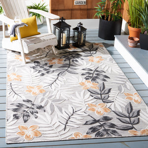 Safavieh Cabana Large 10 Ft X 14 Ft Country Floral Rug – Grey Ivory Power‑Loomed Turkey, Low Pile Durable 10'-0" x 14'-0" CBN405A-10