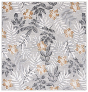 Safavieh Cabana Stylish Botanical Indoor/Outdoor Rug - Durable, Low-maintenance Design For Elegant Spaces Grey ,Ivory 88% Polypropylene,12% Polyester Cbn405a-210