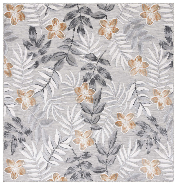 Safavieh Cabana Stylish Botanical Indoor/Outdoor Rug - Durable, Low-maintenance Design For Elegant Spaces Grey ,Ivory 88% Polypropylene,12% Polyester Cbn405a-210