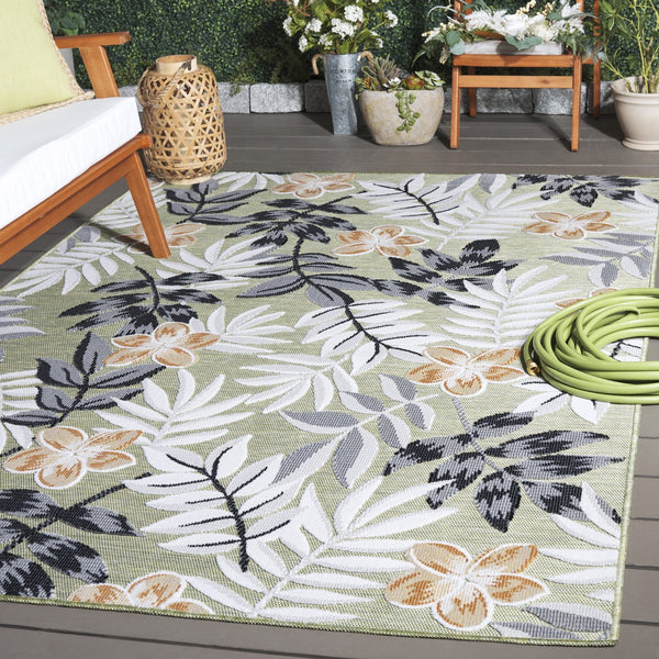 Safavieh Cabana Olive Grey Round Rug – Low-Profile Power-Loomed Turkish Area Rug, Durable Stain-Resistant Style 6'-5" x 6'-5" CBN405X-7R