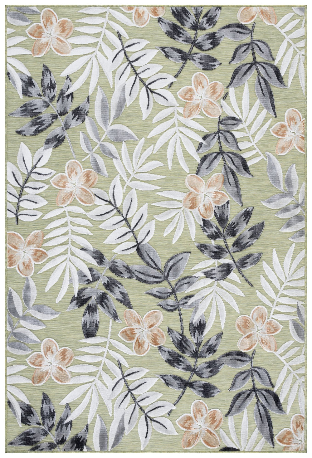 Safavieh Cabana Contemporary Olive And Grey Area Rug, Low-Profile Power-Loomed Turkish Blend For Durability And Style 4'-0" x 6'-0" CBN405X-4
