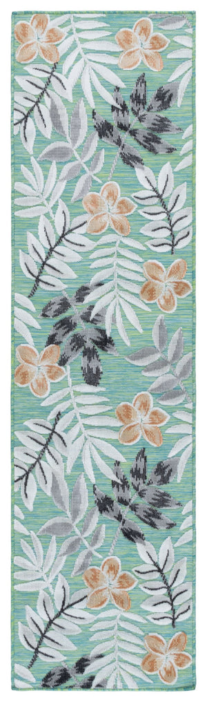 Safavieh Cabana Modern Low-Profile Area Rug In Blue-Green Grey Blend — Power-Loomed, Durable, Stain-Resistant 9'-0" x 12'-0" CBN405Y-9