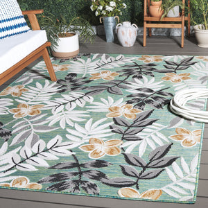 Safavieh Cabana Modern Low-Profile Area Rug In Blue-Green Grey Blend — Power-Loomed, Durable, Stain-Resistant 9'-0" x 12'-0" CBN405Y-9