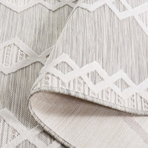 Safavieh Cabana 412 CBN412 Power Loomed Indoor / Outdoor Rug Grey / Ivory CBN412F-7SQ