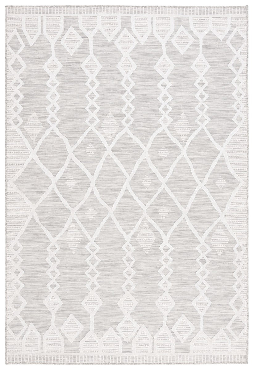 Safavieh Cabana 412 CBN412 Power Loomed Indoor / Outdoor Rug Grey / Ivory CBN412F-7SQ