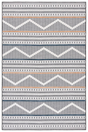 Safavieh Cabana 414 Power Loomed Indoor / Outdoor Rug Black / Ivory 5'-1" x 7'-6"