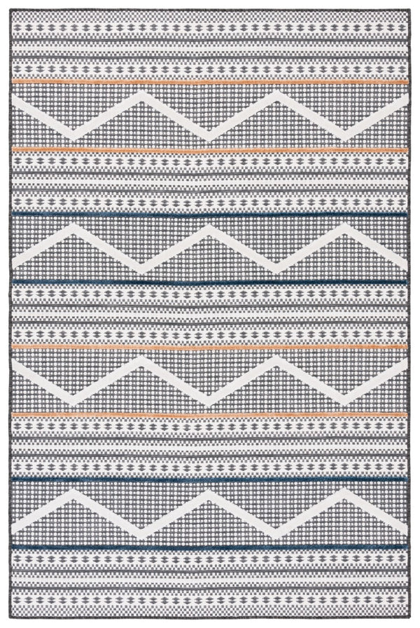 Safavieh Cabana 414 Power Loomed Indoor / Outdoor Rug Black / Ivory 5'-1" x 7'-6"