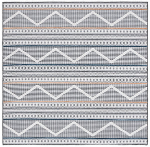 Safavieh Cabana 414 Power Loomed Indoor / Outdoor Rug Black / Ivory 6'-5" x 6'-5" Square