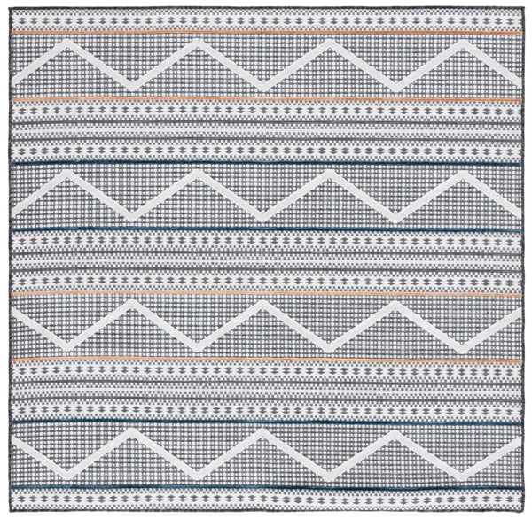 Safavieh Cabana 414 Power Loomed Indoor / Outdoor Rug Black / Ivory 6'-5" x 6'-5" Square