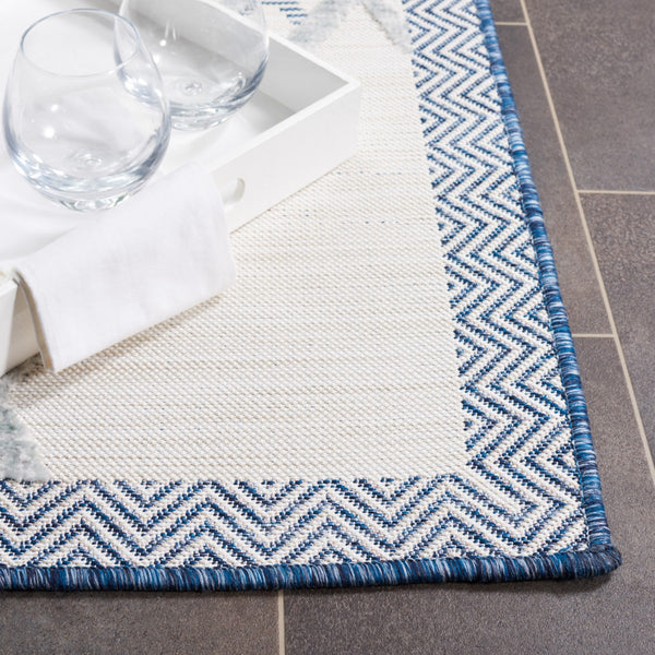 Safavieh Cabana 416 CBN416 Power Loomed Indoor / Outdoor Rug Ivory / Navy CBN416N-9