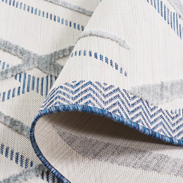 Safavieh Cabana 416 CBN416 Power Loomed Indoor / Outdoor Rug Ivory / Navy CBN416N-9