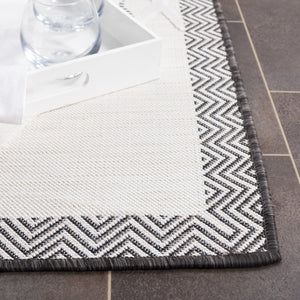 Safavieh Cabana 416 CBN416 Power Loomed Indoor / Outdoor Rug Ivory / Black CBN416Z-7SQ
