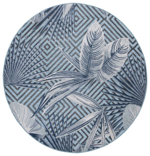 Safavieh Cabana Exquisite Tropical Motif Area Rug - Stylish, Durable, And Versatile For Indoor/Outdoor Spaces Aqua ,Navy 88% Polypropylene,12% Polyester Cbn447k-210