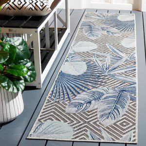 Safavieh Cabana Exquisite Tropical Motif Area Rug - Stylish, Durable, And Versatile For Indoor/Outdoor Spaces Ivory ,Navy 88% Polypropylene,12% Polyester Cbn447n-210
