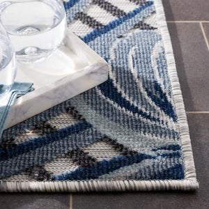 Safavieh Cabana Exquisite Tropical Motif Area Rug - Stylish, Durable, And Versatile For Indoor/Outdoor Spaces Ivory ,Navy 88% Polypropylene,12% Polyester Cbn447n-210