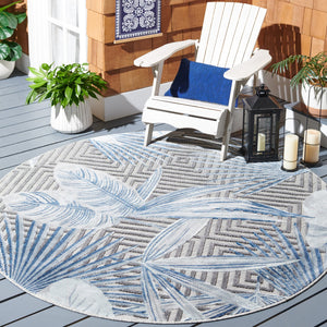Safavieh Cabana Exquisite Tropical Motif Area Rug - Stylish, Durable, And Versatile For Indoor/Outdoor Spaces Ivory ,Navy 88% Polypropylene,12% Polyester Cbn447n-210
