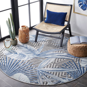 Safavieh Cabana Exquisite Tropical Motif Area Rug - Stylish, Durable, And Versatile For Indoor/Outdoor Spaces Ivory ,Navy 88% Polypropylene,12% Polyester Cbn447n-210