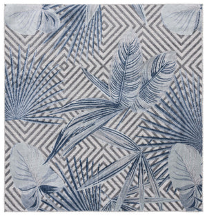 Safavieh Cabana Exquisite Tropical Motif Area Rug - Stylish, Durable, And Versatile For Indoor/Outdoor Spaces Ivory ,Navy 88% Polypropylene,12% Polyester Cbn447n-210