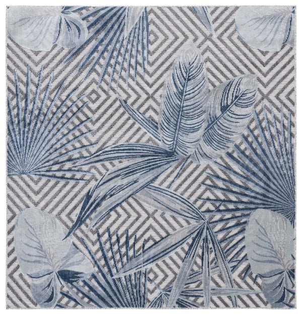 Safavieh Cabana Exquisite Tropical Motif Area Rug - Stylish, Durable, And Versatile For Indoor/Outdoor Spaces Ivory ,Navy 88% Polypropylene,12% Polyester Cbn447n-210