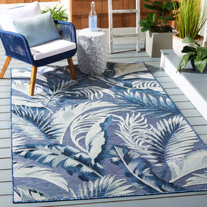 Safavieh Cabana Stylish Tropical Leaf Pattern Rug - Durable, All-weather Design For Indoor & Outdoor Spaces Black ,Grey 88% Polypropylene,12% Polyester Cbn452h-210