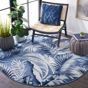 Safavieh Cabana Stylish Tropical Leaf Pattern Rug - Durable, All-weather Design For Indoor & Outdoor Spaces Black ,Grey 88% Polypropylene,12% Polyester Cbn452h-210