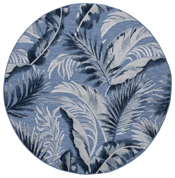 Safavieh Cabana Stylish Tropical Leaf Pattern Rug - Durable, All-weather Design For Indoor & Outdoor Spaces Black ,Grey 88% Polypropylene,12% Polyester Cbn452h-210