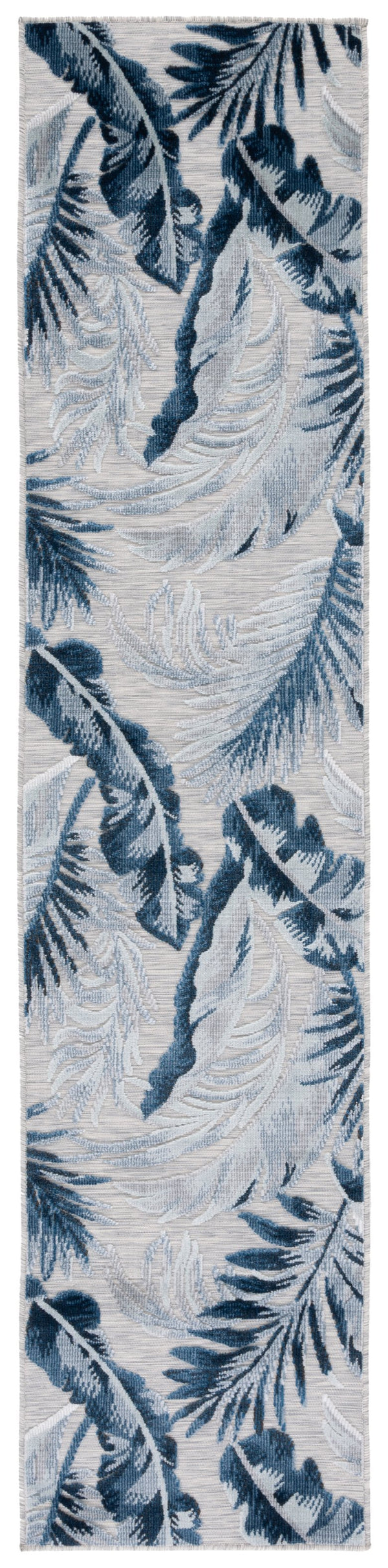 Safavieh Cabana Stylish Tropical Leaf Pattern Rug - Durable, All-weather Design For Indoor & Outdoor Spaces Grey ,Navy 88% Polypropylene,12% Polyester Cbn452n-210