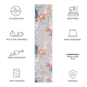 Safavieh Cabana Elegant Floral Area Rug In Grey And Rust - Durable, Plush, And Perfect For Any Space Grey ,Rust 88% Polypropylene,12% Polyester Cbn454g-210