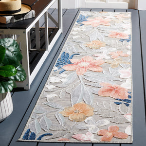 Safavieh Cabana Elegant Floral Area Rug In Grey And Rust - Durable, Plush, And Perfect For Any Space Grey ,Rust 88% Polypropylene,12% Polyester Cbn454g-210