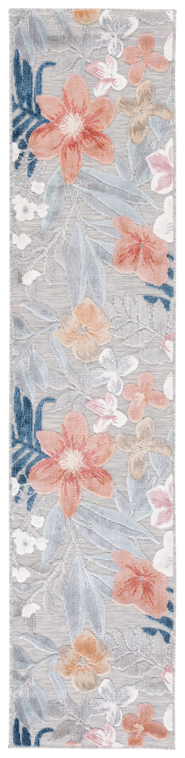 Safavieh Cabana Elegant Floral Area Rug In Grey And Rust - Durable, Plush, And Perfect For Any Space Grey ,Rust 88% Polypropylene,12% Polyester Cbn454g-210