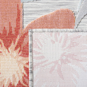 Safavieh Cabana Elegant Floral Area Rug In Grey And Rust - Durable, Plush, And Perfect For Any Space Grey ,Rust 88% Polypropylene,12% Polyester Cbn454g-210