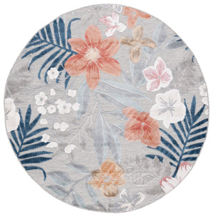 Safavieh Cabana Elegant Floral Area Rug In Grey And Rust - Durable, Plush, And Perfect For Any Space Grey ,Rust 88% Polypropylene,12% Polyester Cbn454g-210