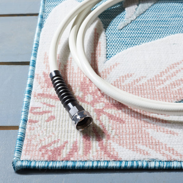 Safavieh Cabana Elegant Floral Area Rug In Grey And Rust - Durable, Plush, And Perfect For Any Space Aqua ,Rust 88% Polypropylene,12% Polyester Cbn454j-210