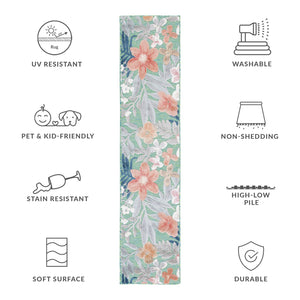 Safavieh Cabana Elegant Floral Area Rug In Grey And Rust - Durable, Plush, And Perfect For Any Space Green ,Rust 88% Polypropylene,12% Polyester Cbn454y-210