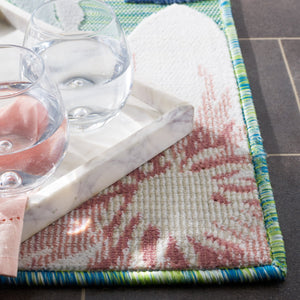 Safavieh Cabana Elegant Floral Area Rug In Grey And Rust - Durable, Plush, And Perfect For Any Space Green ,Rust 88% Polypropylene,12% Polyester Cbn454y-210