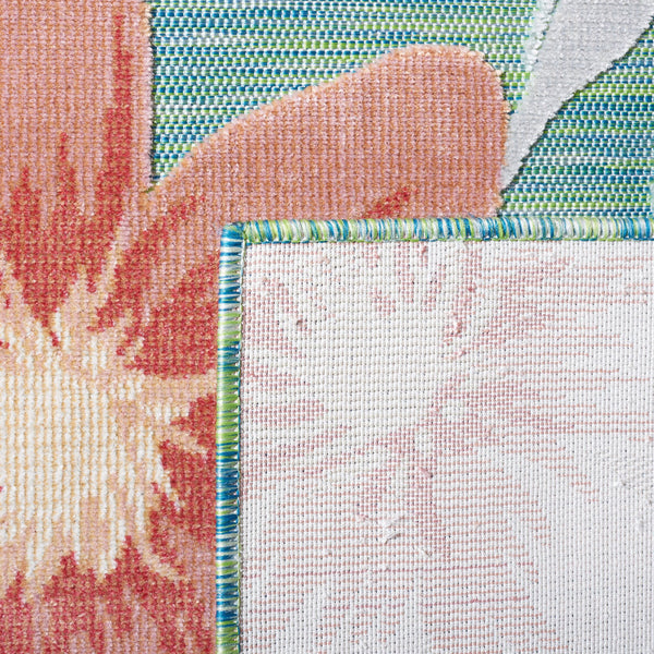 Safavieh Cabana Elegant Floral Area Rug In Grey And Rust - Durable, Plush, And Perfect For Any Space Green ,Rust 88% Polypropylene,12% Polyester Cbn454y-210