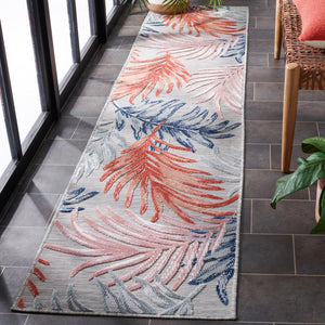 Safavieh Cabana Stylish Area Rug With Tropical Palm Fronds Design - Perfect For Indoor And Outdoor Spaces! Grey ,Rust 88% Polypropylene,12% Polyester Cbn458f-210