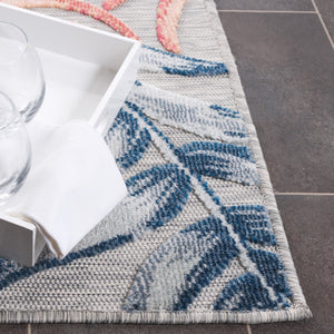 Safavieh Cabana Stylish Area Rug With Tropical Palm Fronds Design - Perfect For Indoor And Outdoor Spaces! Grey ,Rust 88% Polypropylene,12% Polyester Cbn458f-210