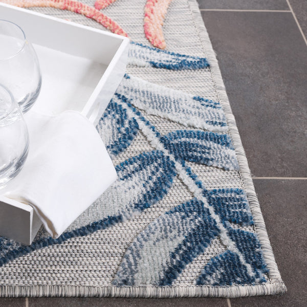 Safavieh Cabana Stylish Area Rug With Tropical Palm Fronds Design - Perfect For Indoor And Outdoor Spaces! Grey ,Rust 88% Polypropylene,12% Polyester Cbn458f-210