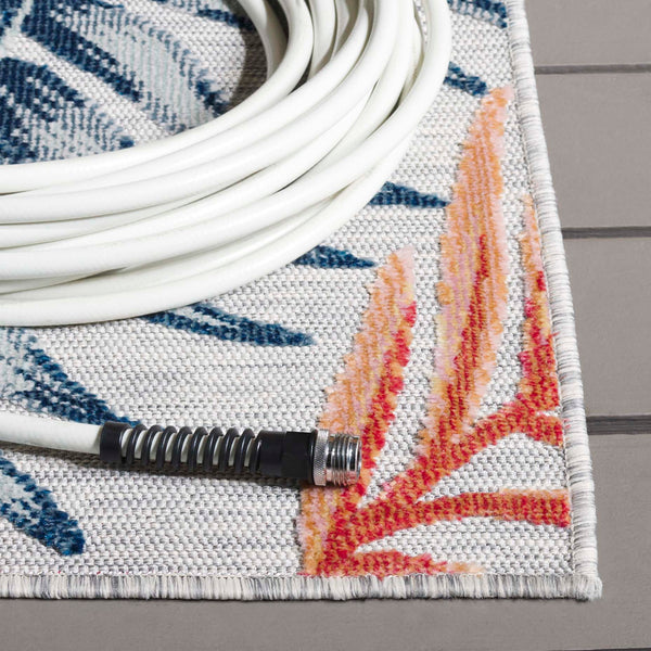 Safavieh Cabana Stylish Area Rug With Tropical Palm Fronds Design - Perfect For Indoor And Outdoor Spaces! Grey ,Rust 88% Polypropylene,12% Polyester Cbn458f-210