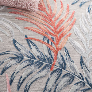 Safavieh Cabana Stylish Area Rug With Tropical Palm Fronds Design - Perfect For Indoor And Outdoor Spaces! Grey ,Rust 88% Polypropylene,12% Polyester Cbn458f-210